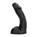All Black Model 23 cm - Czarny anatomiczny gadżet z rowkowaną powierzchnią