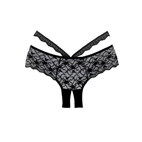 Allure Heartbreaker majtki koronkowe z otwartym klinem, czarne