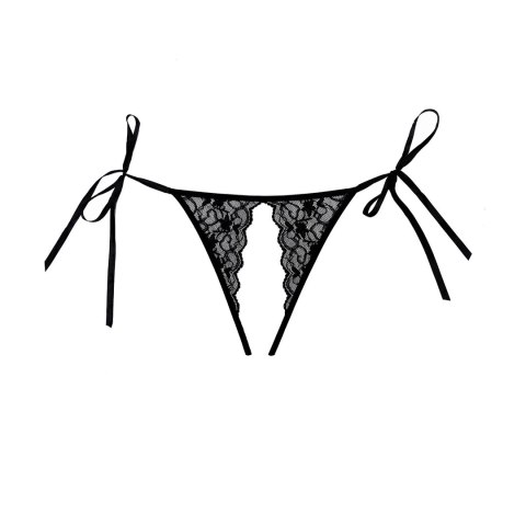 Obsessive Lolita Allure koronkowe majtki z siateczką brazyliany czarne