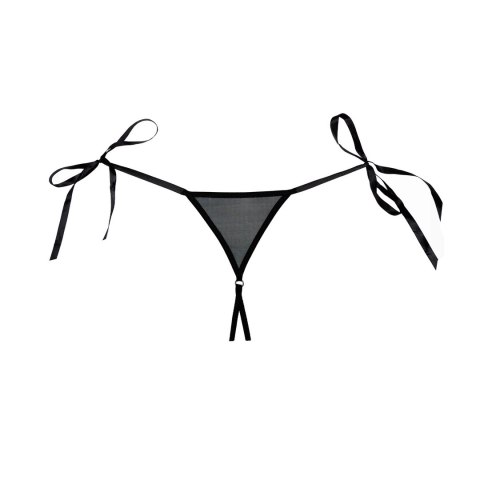 Obsessive Lolita Allure koronkowe majtki z siateczką brazyliany czarne