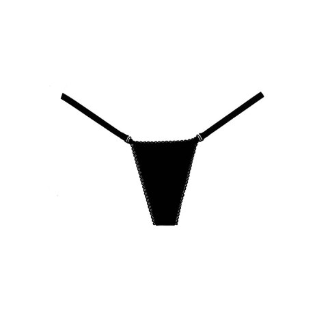 Obsessive Velvet Allure - stringi damskie z aksamitu, czarne