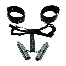 XR Brands uprząż regulowana z kajdankami czarna system pozycyjny