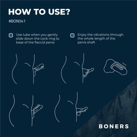 Boners Pierścień Wibrujący i Stymulator Intymny Niebieski USB