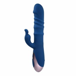 Evolved Ringer Rabbit Royal Blue - wibrator z funkcją ruchomych pierścieni