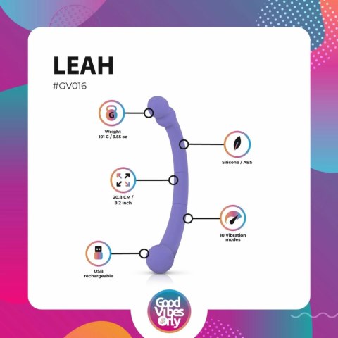Good Vibes Only Leah dwustronny wibrator silikonowy fioletowy