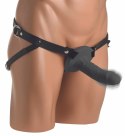 XR Brands Vibrating Silicone Sheath Black - system z pilotem, regulowany
