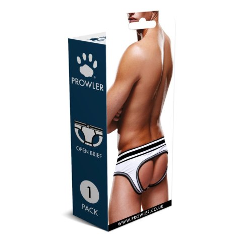 Prowler Brief XS - majtki na paskach, otwarty tył, czarno-białe