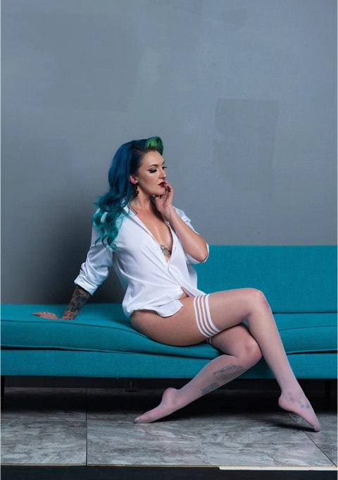 Kix'ies Ashley C białe pończochy do ud z antypoślizgowym systemem