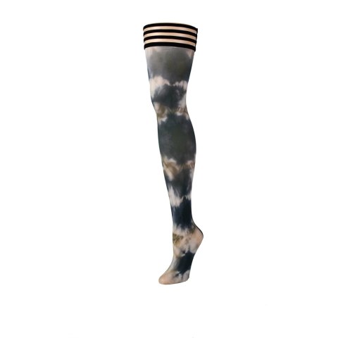 Kixies Mackenzie Pończochy Tie-Dye Czarny/Biały/Jasnobrązowy B