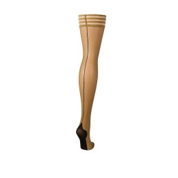 Kix'ies Ruby Pończochy Sheer Knee-High Nude z Czarnym Szwem, Rozmiar A