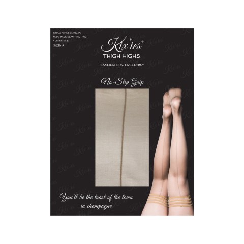 Kix'ies Vanessa Pończochy Knee-High Nude z Szewkiem i Kubańskim Obcasem