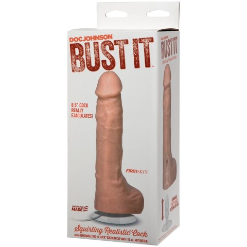Doc Johnson Bust It 8.5" - Dildo 21,6 cm Model z Systemem Wypływu 30 ml