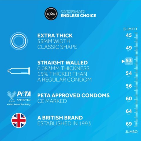 EXS Extra Thick 12 szt. prezerwatywy z wytrzymałego lateksu