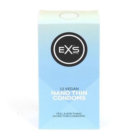 EXS Nano Thin prezerwatywy ultracienkie 12 sztuk bez zapachu, 53 mm