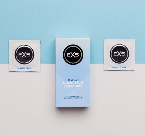 EXS Nano Thin prezerwatywy ultracienkie 12 sztuk bez zapachu, 53 mm