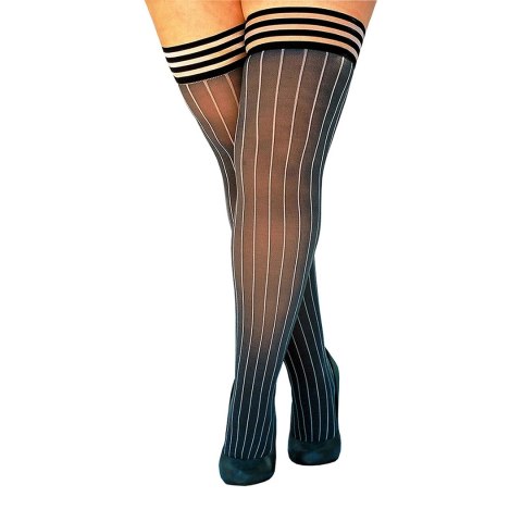 Kix'ies Annabelle D - Szare pończochy prążkowane z antypoślizgową powłoką