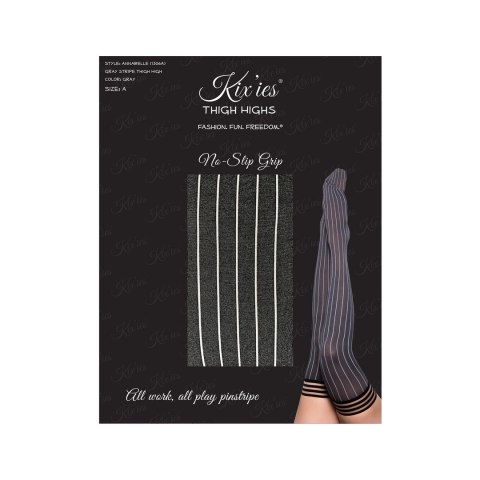 Kix'ies Annabelle Pończochy Szare Prążkowane Antypoślizgowe A