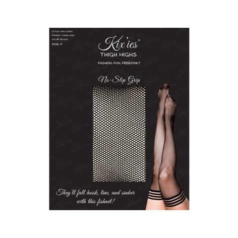 Kixies Sam Pończochy do uda z antypoślizgowym systemem, czarne