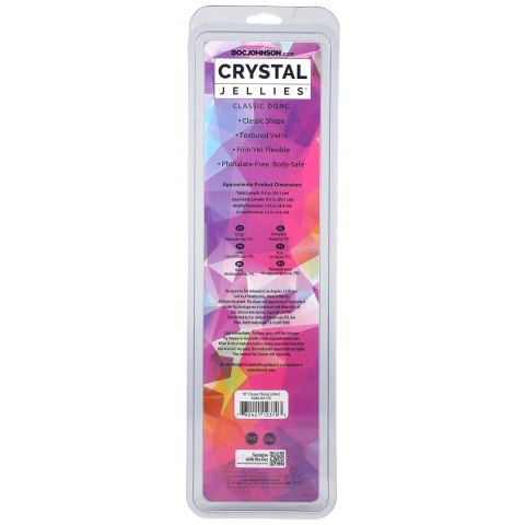 Doc Johnson Crystal Jellies Classic 25 cm elastyczny model przezroczysty
