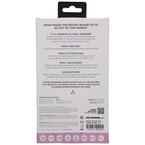 Doc Johnson Pocket Rocket Elite Mini Model Silikonowy 10cm Rożowy