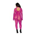Dreamgirl Bodystocking Azalea Plus Size kwiatowy wzor i diamenty