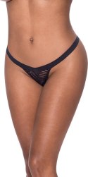 Magic Silk Exposed Stringi Siateczkowe z Rozcięciem S/M Czarny