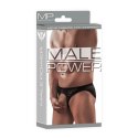 Male Power Nylon Spandex majtki bez kieszeni, elastyczne bikini czarne