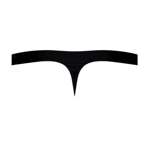 Male Power Stringi z suwakiem S/M czarne nylon spandex