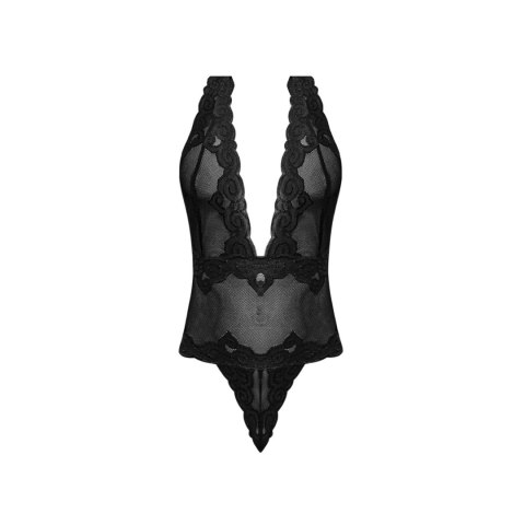 Magic Silk Exposed Body z głębokim dekoltem halter czarny S/M