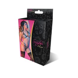 Magic Silk Exposed Komplet Halter Biustonosz i Stringi S/M Czarny