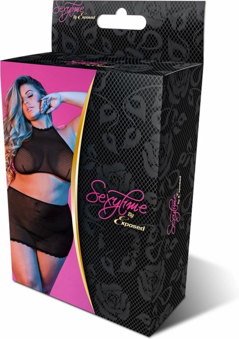 Magic Silk Exposed Komplet Polka Plus Size - Top i Spodniczka
