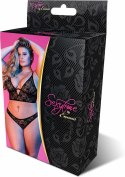 Magic Silk Exposed Zestaw z fiszbinami i koronką Plus Size czarny
