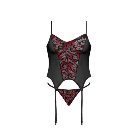 Magic Silk Komplet Merry Widow L/XL z paskami do pończoch koronka