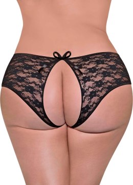 Magic Silk Panty Plus Size - Koronkowe spodenki z ozdobną kokardą