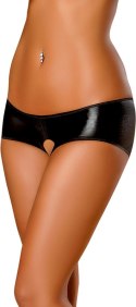 Magic Silk Panty Szorty L/XL czarne z satynową kokardką