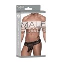 Male Power Hoser LXL - stringi męskie z niskim stanem, logo, czarne