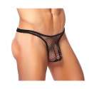 Male Power LXL Stretch Lace Stringi Bong Czarny Komfortowy Fason