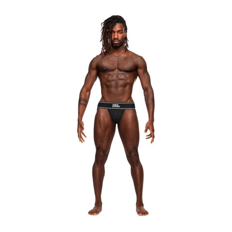 Male Power Modal Rib Jock - anatomiczne stringi z otwartym tyłem, czarne