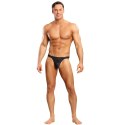 Male Power Satin Spandex Stringi Bong Czarny Komfortowy Fason