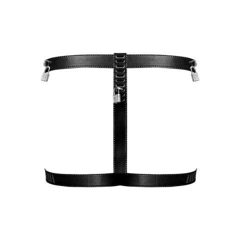 Male Power Scorpio Stringi z imitacji skory z regulacją i zamkiem