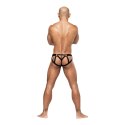 Male Power Strappy Ring Jock anatomiczny pas z metalowymi pierścieniami