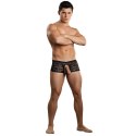 Male Power Stretch Lace szorty koronkowe z otworami czarne XL