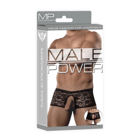 Male Power Stretch Lace szorty z otworami L/XL czarne