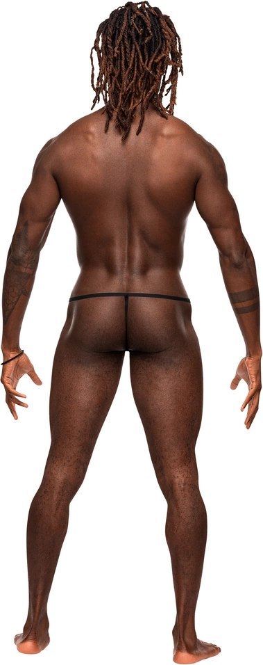 Male Power Uplift Posing Strap czarne stringi z elastyczną talią