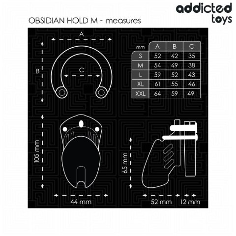 Addicted Toys Locked Obsidian Hold klatka zabezpieczająca M ADDICTED
