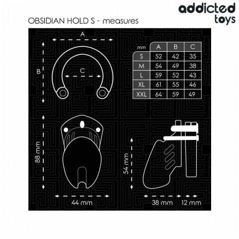 Addicted Toys Locked Obsidian Hold system blokujący Rozmiar S ADDICTED