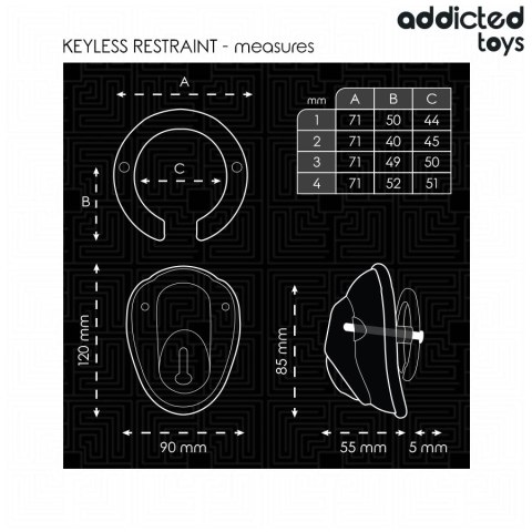 Addicted Toys Locked - system blokady bezkluczykowej, 11,5 cm, czarny ADDICTED