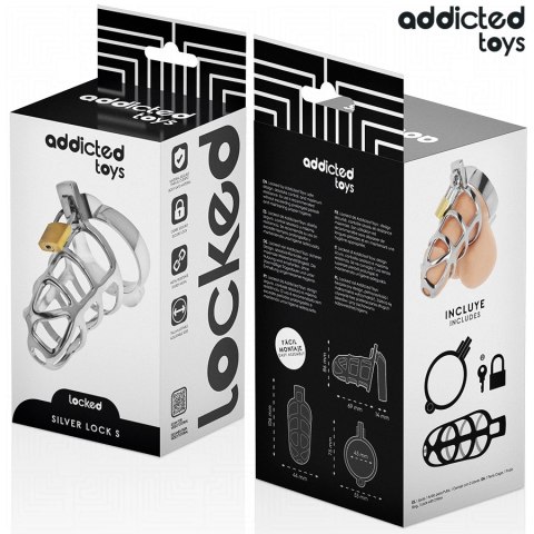 Addicted Toys Silver Lock S - metalowy system kontroli intymnej, rozmiar S ADDICTED