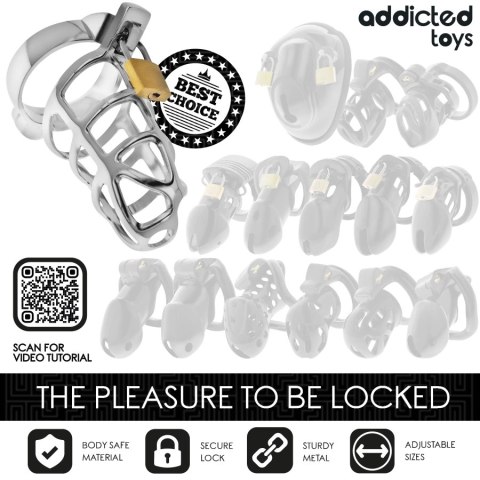 Addicted Toys Silver Lock S - metalowy system kontroli intymnej, rozmiar S ADDICTED