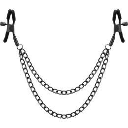 Begme Zaciski z Łańcuchem Red Edition - stal nierdzewna, unisex BEGME